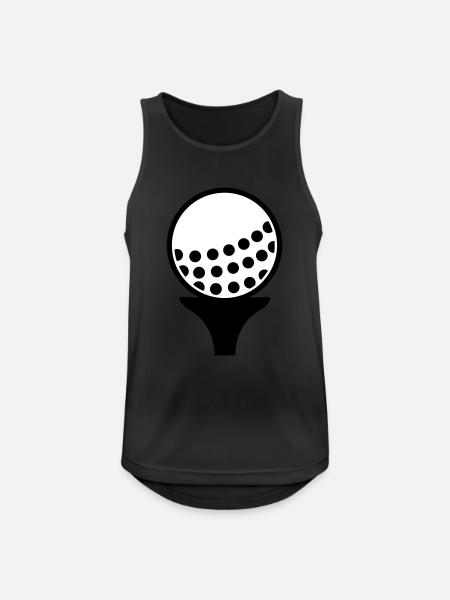 Golfball - Männer Tank Top atmungsaktiv - Schwarz