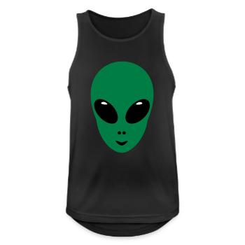 Alien Head Face Green Gift marsmännchen space - Men's Breathable Tank Top - black - Front - Nick (188cm)