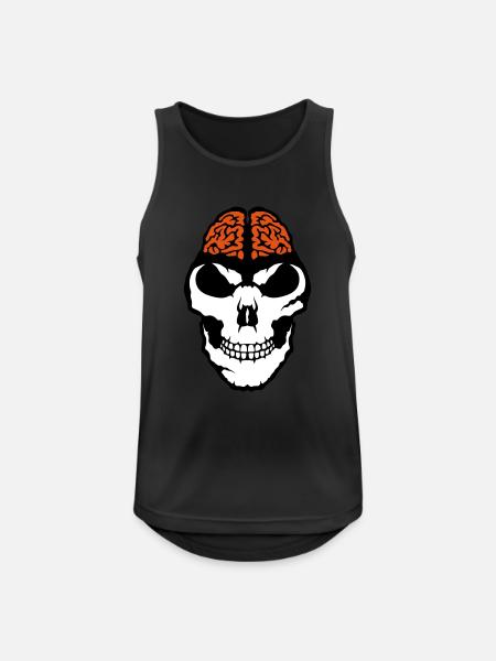 brain brain death brain skull - Men's Breathable Tank Top - black
