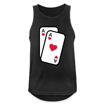 Cartes as de coeur cartes à jouer poker - Débardeur respirant Homme - noir - Devant - Nick (188cm)