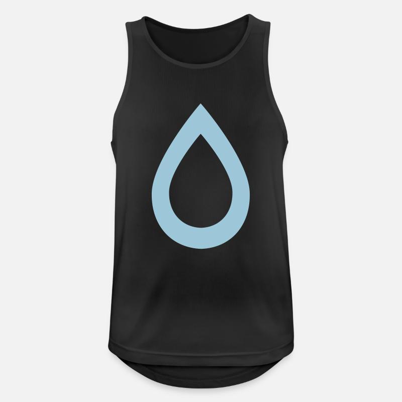Wassertropfen - Männer Tank Top atmungsaktiv - Schwarz