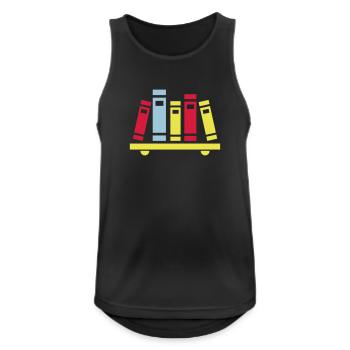 Bücher - Männer Tank Top atmungsaktiv - Schwarz - Vorne - Nick (188cm)