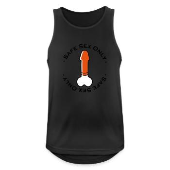 safe sex only - Men's Breathable Tank Top - black - Front - Nick (188cm)
