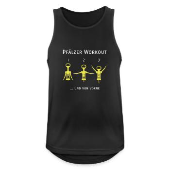 Pfälzer Workout - Männer Tank Top atmungsaktiv - Schwarz - Vorne - Nick (188cm)