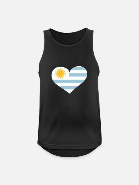 Uruguay Herz; Heart Uruguay - Men's Breathable Tank Top - black