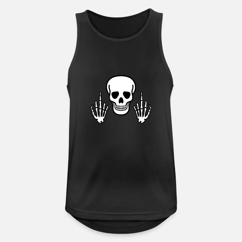 Skull & Middle Finger, 2 coloured - Men's Breathable Tank Top - black
