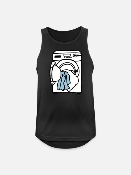 Waschmaschine - Männer Tank Top atmungsaktiv - Schwarz