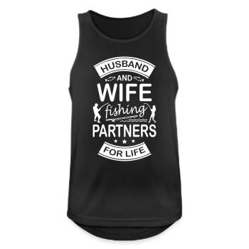 Husband And Wife Fishing Partners For Life - Männer Tank Top atmungsaktiv - Schwarz - Vorne - Nick (188cm)