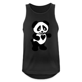 Panda - Männer Tank Top atmungsaktiv - Schwarz - Vorne - Nick (188cm)