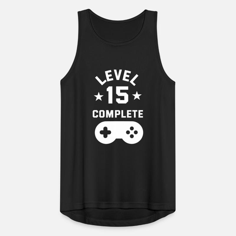 15. Geburtstag Level complete Männer Tank Top atmungsaktiv