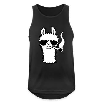 Lama Mit Joint - Männer Tank Top atmungsaktiv - Schwarz - Vorne - Nick (188cm)