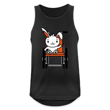 Hase Rollstuhl winkt behindert laufen krank Beine - Männer Tank Top atmungsaktiv - Schwarz - Vorne - Nick (188cm)