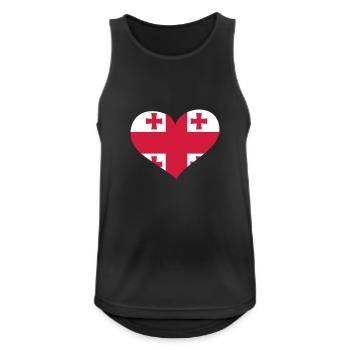 Georgien Herz; Heart Georgia - Débardeur respirant Homme - noir - Devant - Nick (188cm)