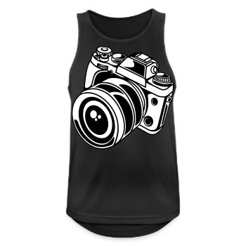 camera - Männer Tank Top atmungsaktiv - Schwarz - Vorne - Nick (188cm)