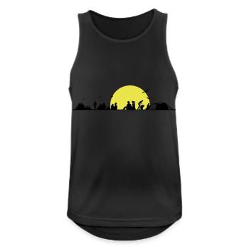 Freizeit - Zelten - Männer Tank Top atmungsaktiv - Schwarz - Vorne - Nick (188cm)