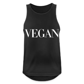 VEGAN - Männer Tank Top atmungsaktiv - Schwarz - Vorne - Nick (188cm)