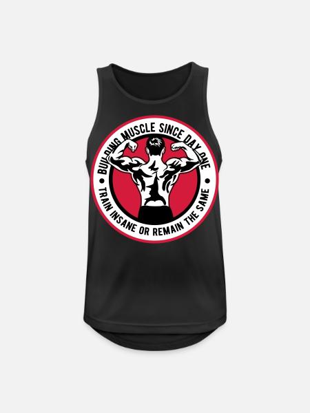 Building Muscle Train Insane - Men's Breathable Tank Top - black