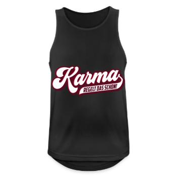 Karma Regelt Das Schon | Farben änderbar | - Männer Tank Top atmungsaktiv - Schwarz - Vorne - Nick (188cm)