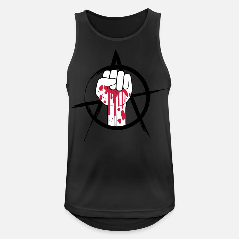 Blutige Faust Logo - Männer Tank Top atmungsaktiv - Schwarz