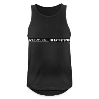 not antisocial anti stupid - Men's Breathable Tank Top - black - Front - Nick (188cm)