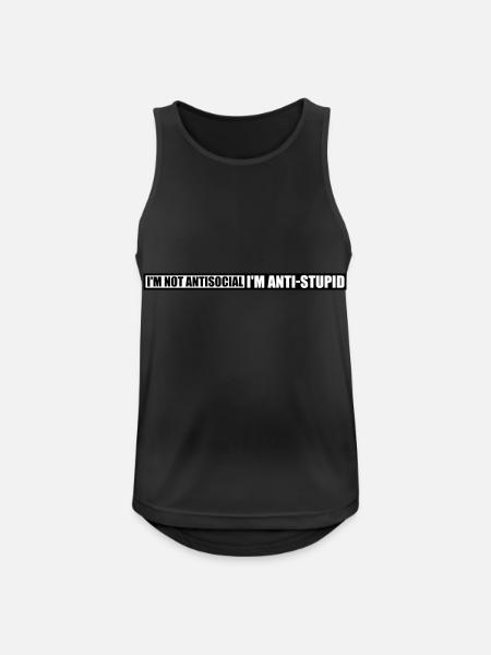 not antisocial anti stupid - Men's Breathable Tank Top - black