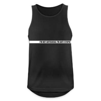 not antisocial anti stupid - Men's Breathable Tank Top - black - Front - Nick (188cm)