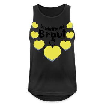 JGA lustiger Spruch Partyspiel beschrifte d. Braut - Männer Tank Top atmungsaktiv - Schwarz - Vorne - Nick (188cm)
