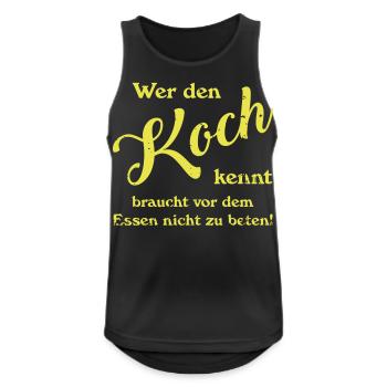 Wer den Koch ... - Männer Tank Top atmungsaktiv - Schwarz - Vorne - Nick (188cm)