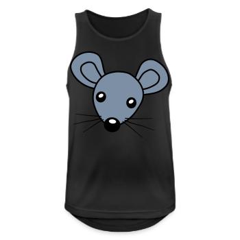 Souris tête clipart - Débardeur respirant Homme - noir - Devant - Nick (188cm)