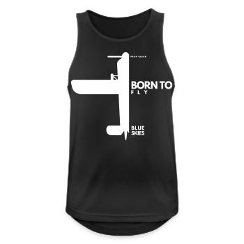 Born to Fly - Männer Tank Top atmungsaktiv - Schwarz - Vorne - Nick (188cm)