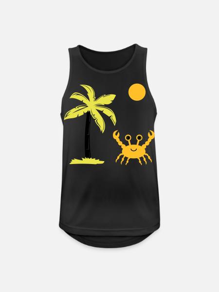crab, sun, palm - Men's Breathable Tank Top - black