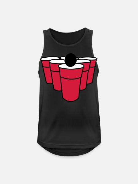Beerpong - Männer Tank Top atmungsaktiv - Schwarz