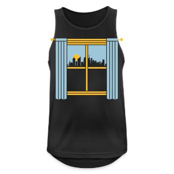 Sun Skyscrapers Grandes fenêtres de la ville - Débardeur respirant Homme - noir - Devant - Nick (188cm)