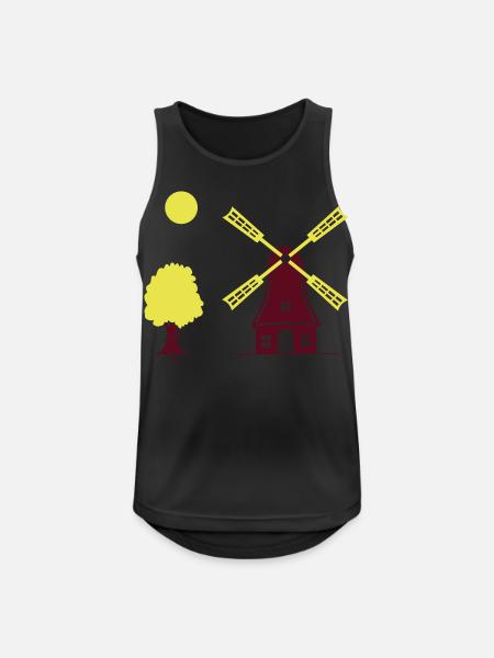 Windmill Tree - Men's Breathable Tank Top - black