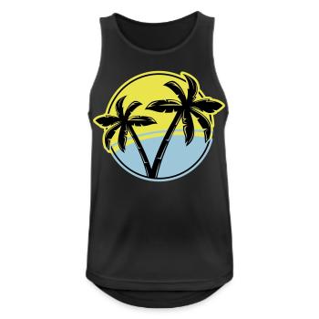 palme silhouette cercle plage - Débardeur respirant Homme - noir - Devant - Nick (188cm)