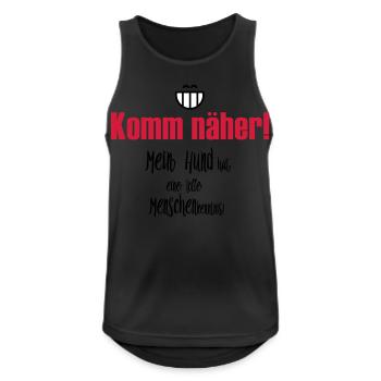 Komm näher! - Männer Tank Top atmungsaktiv - Schwarz - Vorne - Nick (188cm)