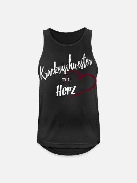 Krankenschwester mit Herz 2c - Männer Tank Top atmungsaktiv - Schwarz