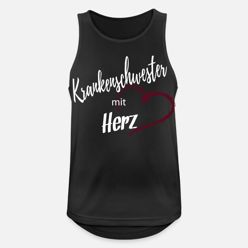 Krankenschwester mit Herz 2c - Männer Tank Top atmungsaktiv - Schwarz