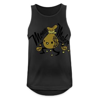 Money Maker living money bag - Men's Breathable Tank Top - black - Front - Nick (188cm)