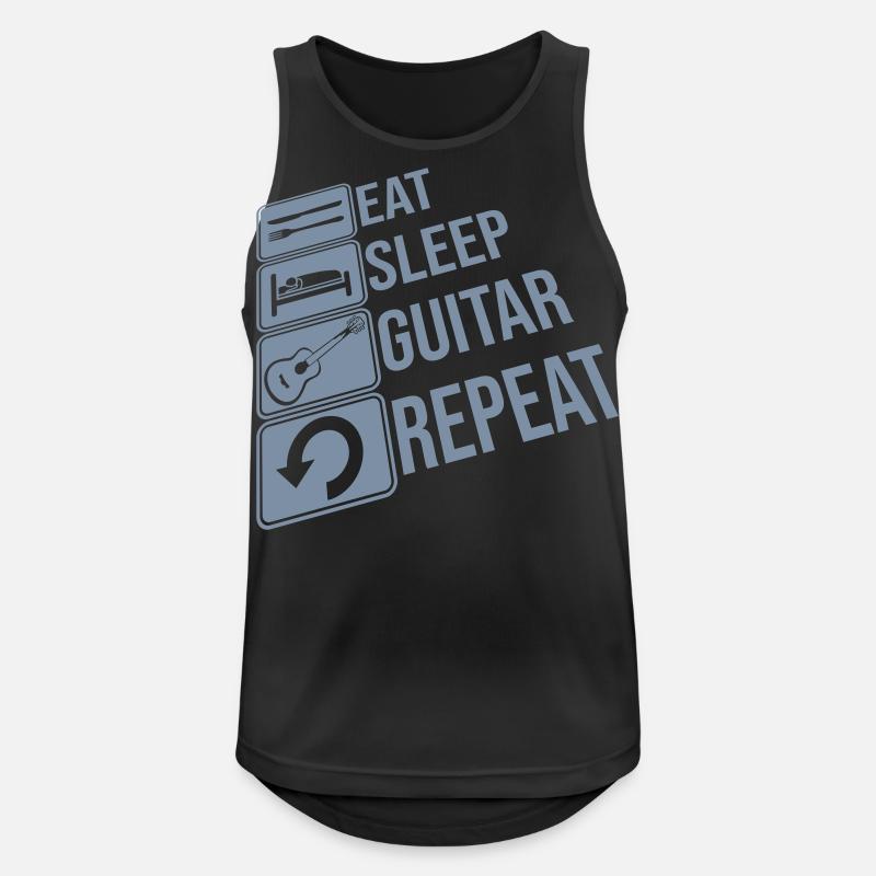 Rock Eat Sleep Repeat - Männer Tank Top atmungsaktiv - Schwarz