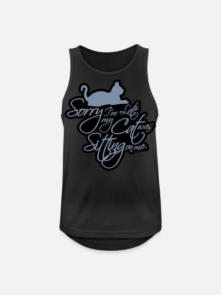 sorry cat was sitting - Men's Breathable Tank Top - black