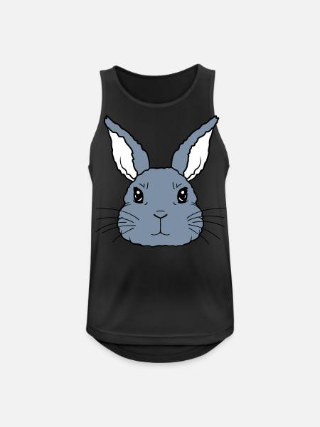 Mignon petit visage de lapin - Débardeur respirant Homme - noir