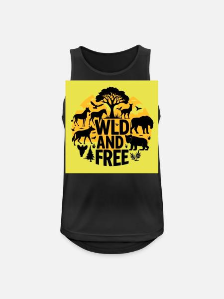 wild and free - Männer Tank Top atmungsaktiv - Schwarz