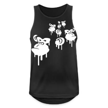 Graffiti Tropfen Affen Köpfe Spray Gesichter Team - Männer Tank Top atmungsaktiv - Schwarz - Vorne - Nick (188cm)