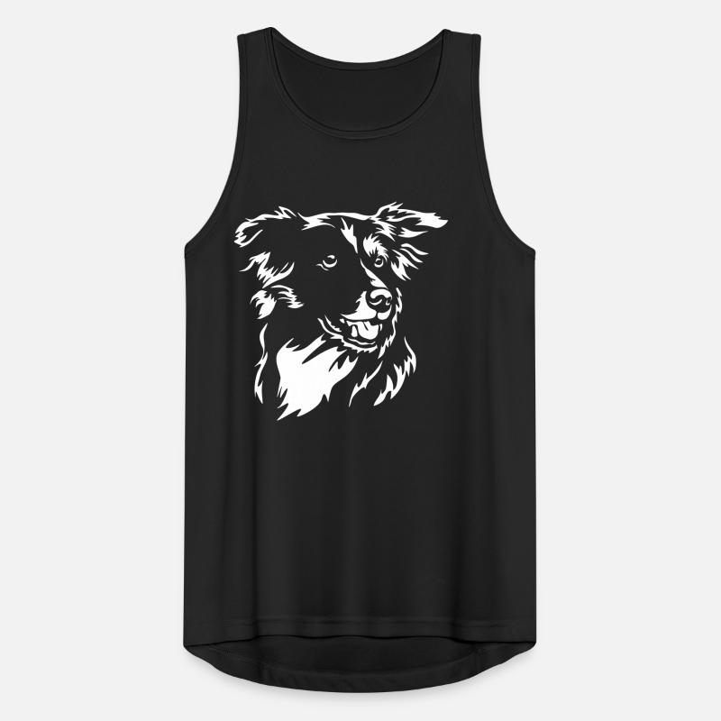Border Collie Head "Black Edition" Men's Breathable Tank Top