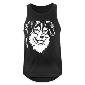 Australian Shepherd Head "Black Edition" - Men's Breathable Tank Top - black - Front - Nick (188cm)