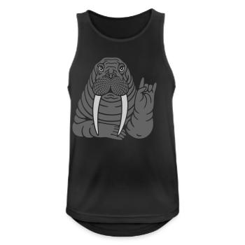 Walross - Männer Tank Top atmungsaktiv - Schwarz - Vorne - Nick (188cm)