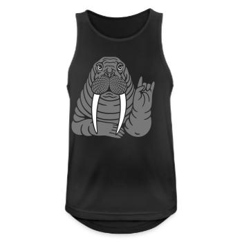 Walross - Männer Tank Top atmungsaktiv - Schwarz - Vorne - Nick (188cm)