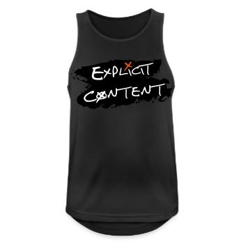 Explicit Content - Männer Tank Top atmungsaktiv - Schwarz - Vorne - Nick (188cm)