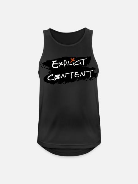 Explicit Content - Männer Tank Top atmungsaktiv - Schwarz